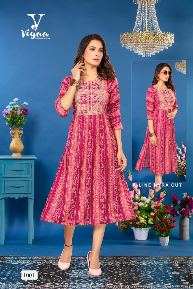 Bubbly By Viyaa Nayra Cut Printed Kurtis Catalog
